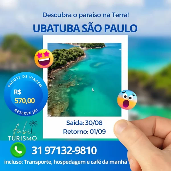 Ubatuba São Paulo Saída 30-09-24 Retorno 01-10-24